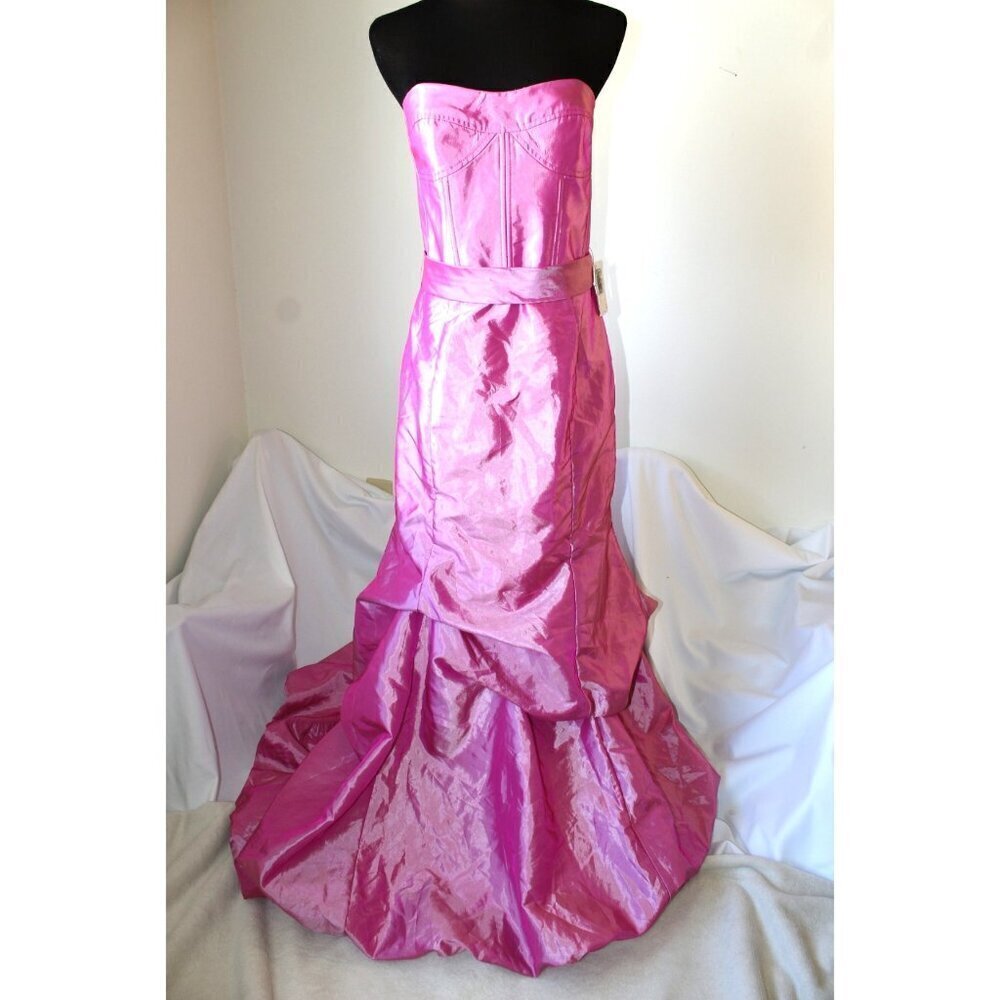 NWT Jessica McClintock Gunne Sax Pink Purple Gown Bubble Gem Size 11 Strapless